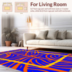 Bold Abstract Lines Square Pattern Rug