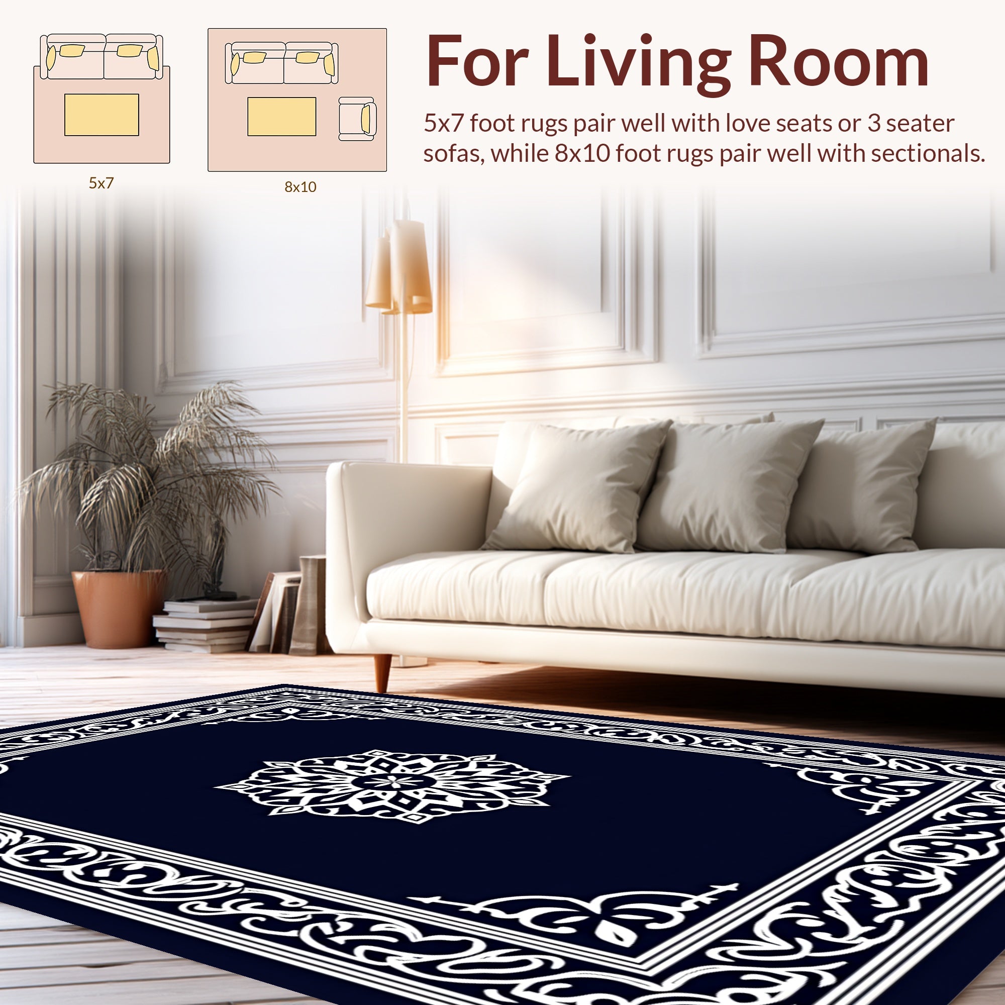 Ornate Mandala Frame Design Rug