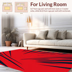 Bold Red Sharp Line Design Rug