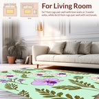 Orchid and Fern Botanical Pattern Rug