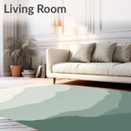 Layered Sage Green Mountain Horizon Rug