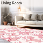 Abstract Pink Swirl Pattern Design Rug