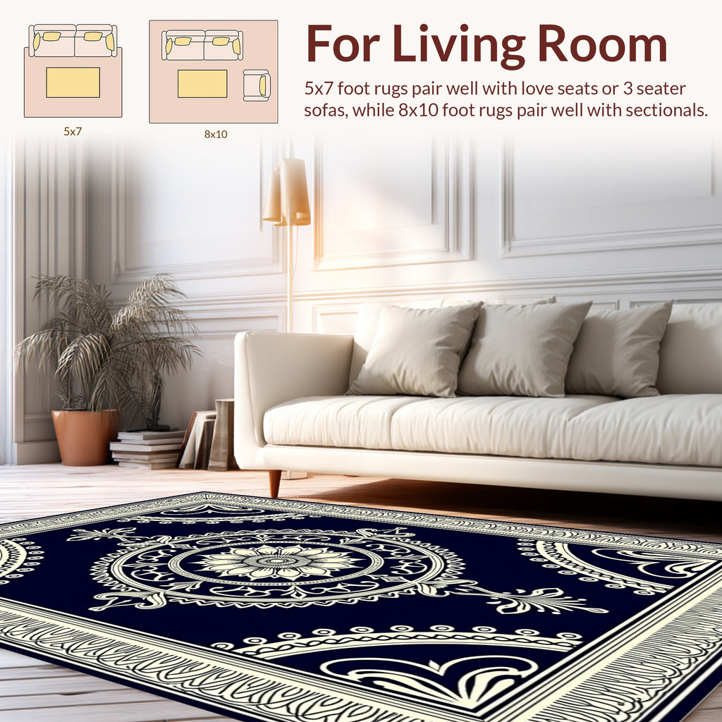 Classic Mandalas With Floral Accents Rug
