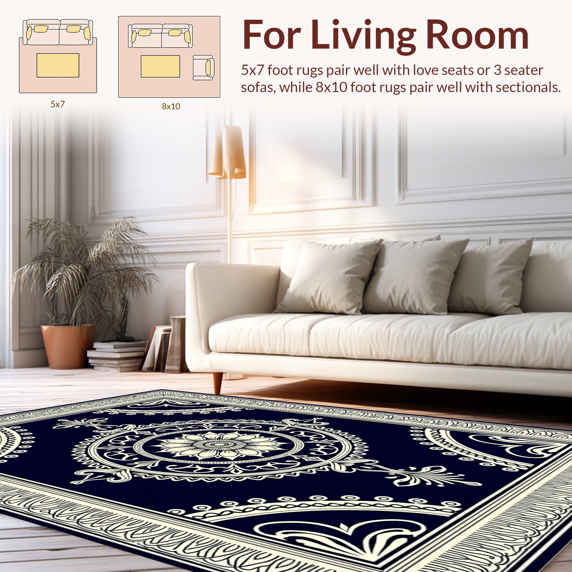 Classic Mandalas With Floral Accents Rug