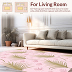 Tropical Palm Leaf Pink Pattern Rug