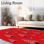 Red White Pine Christmas Tree Scatter Rug