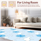 Blue Snowflake Cloud Pattern Design Rug