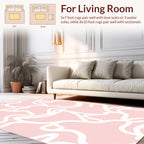 Soft Pink Outline Abstract Pattern Rug