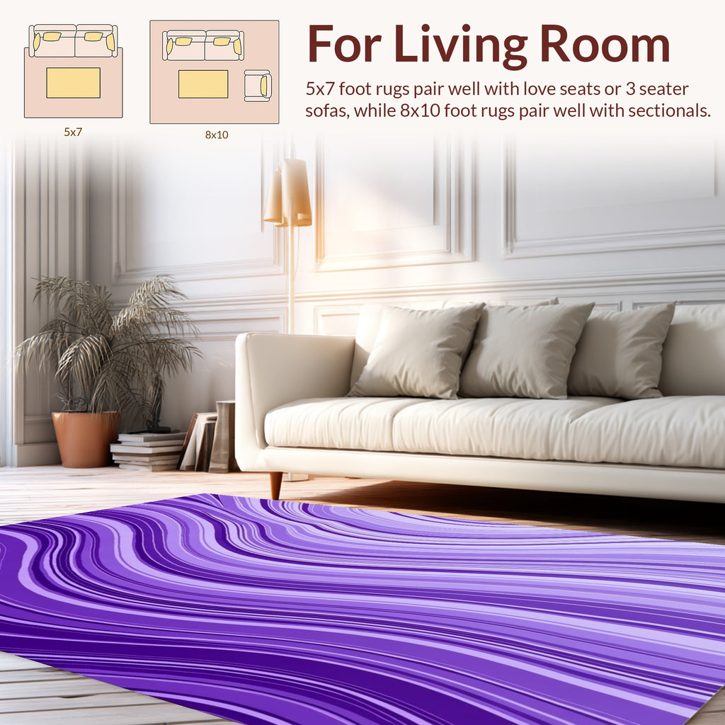 Amethyst Marble Swirl Abstract Rug