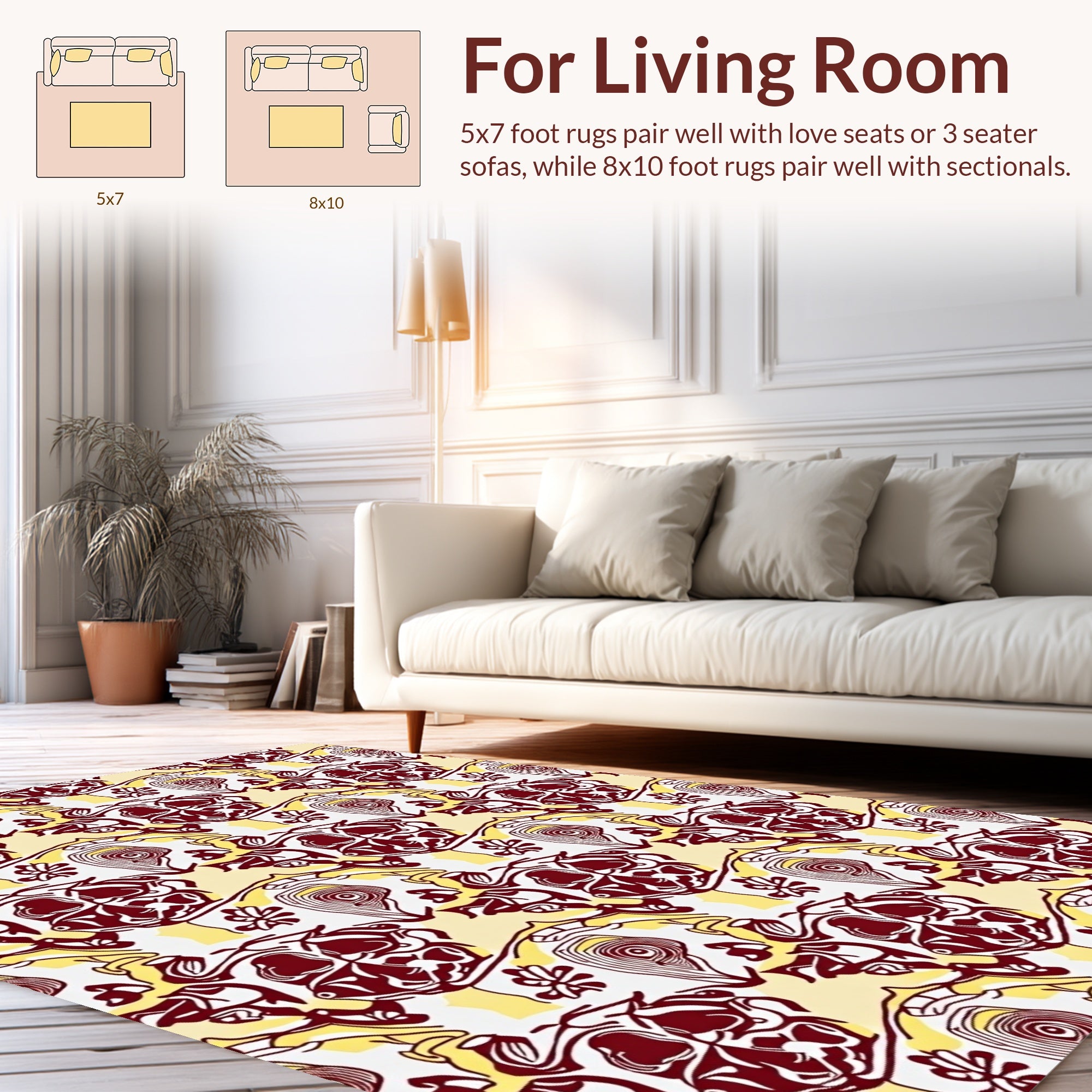 Bold Floral Inspired Abstract Pattern Rug