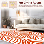 Bold Red Wavy Lines Rug