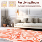 Coral Swirl Floral Pattern Design Rug