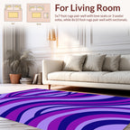 Bold Purple Wave Pattern Rug