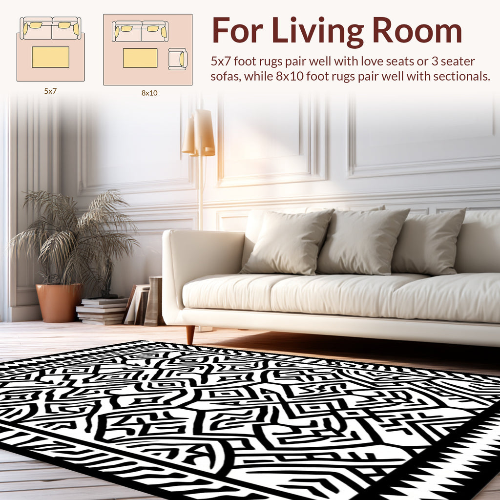Bold Geometric Tribal Abstract Art Rug