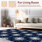 White Starburst Geometric Pattern Rug