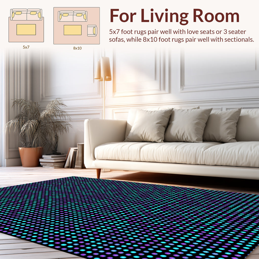 Cosmic Circle Grid Design Rug