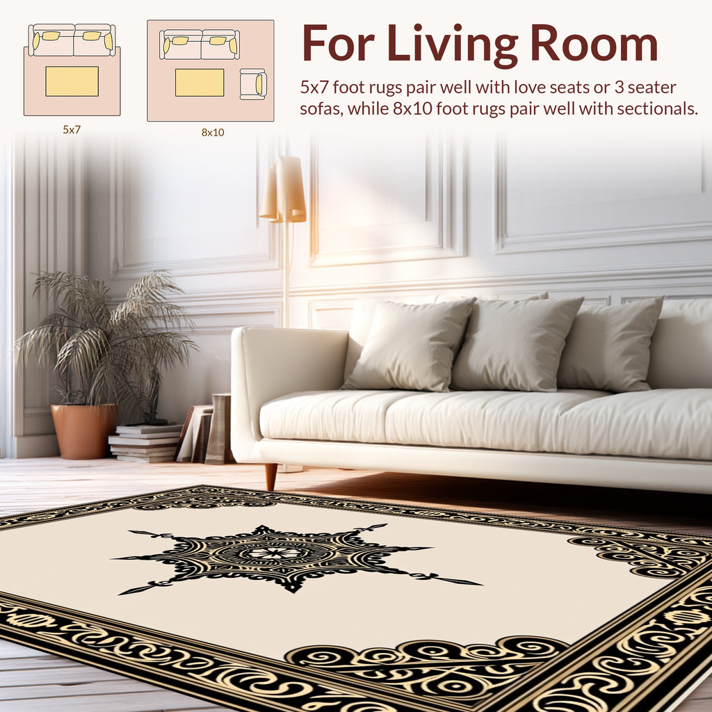 Ornate Starburst Geometric Pattern Rug