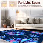Vivid Abstract Floral Pattern Rug