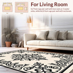 Classic Floral Scrollwork Square Design Rug