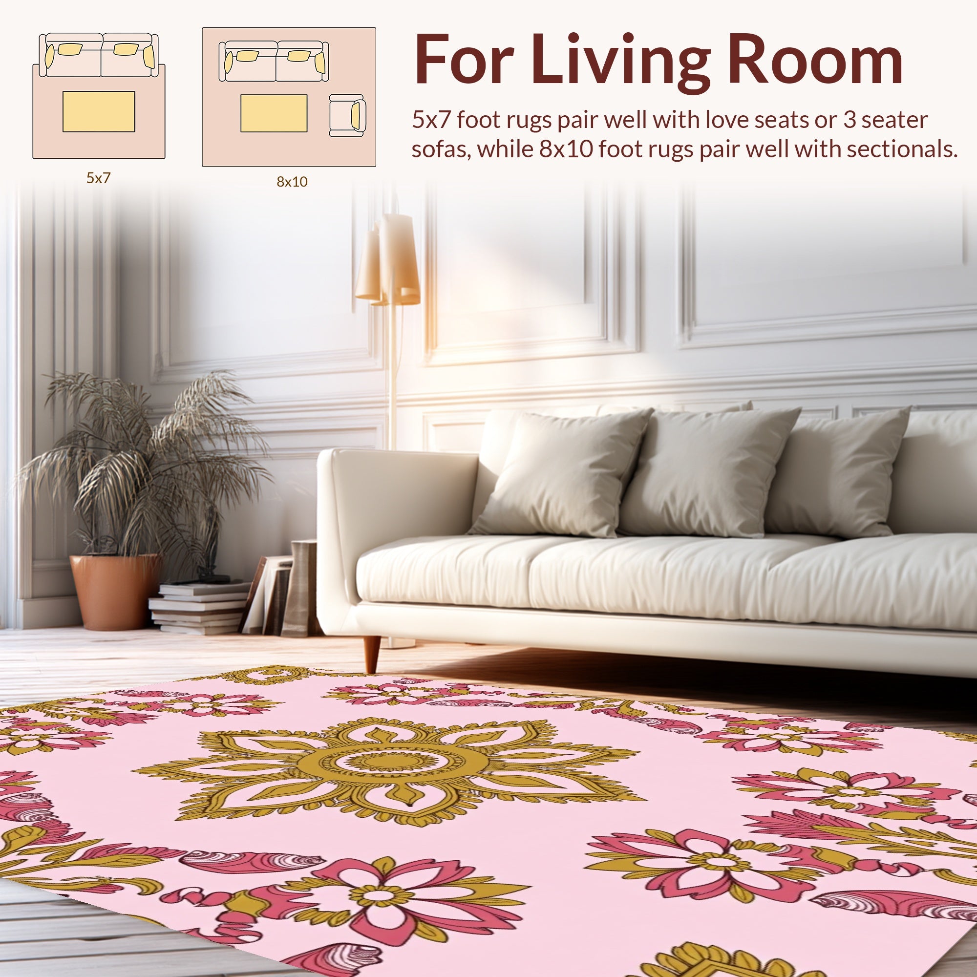 Traditional Floral Mandala Pattern Rug