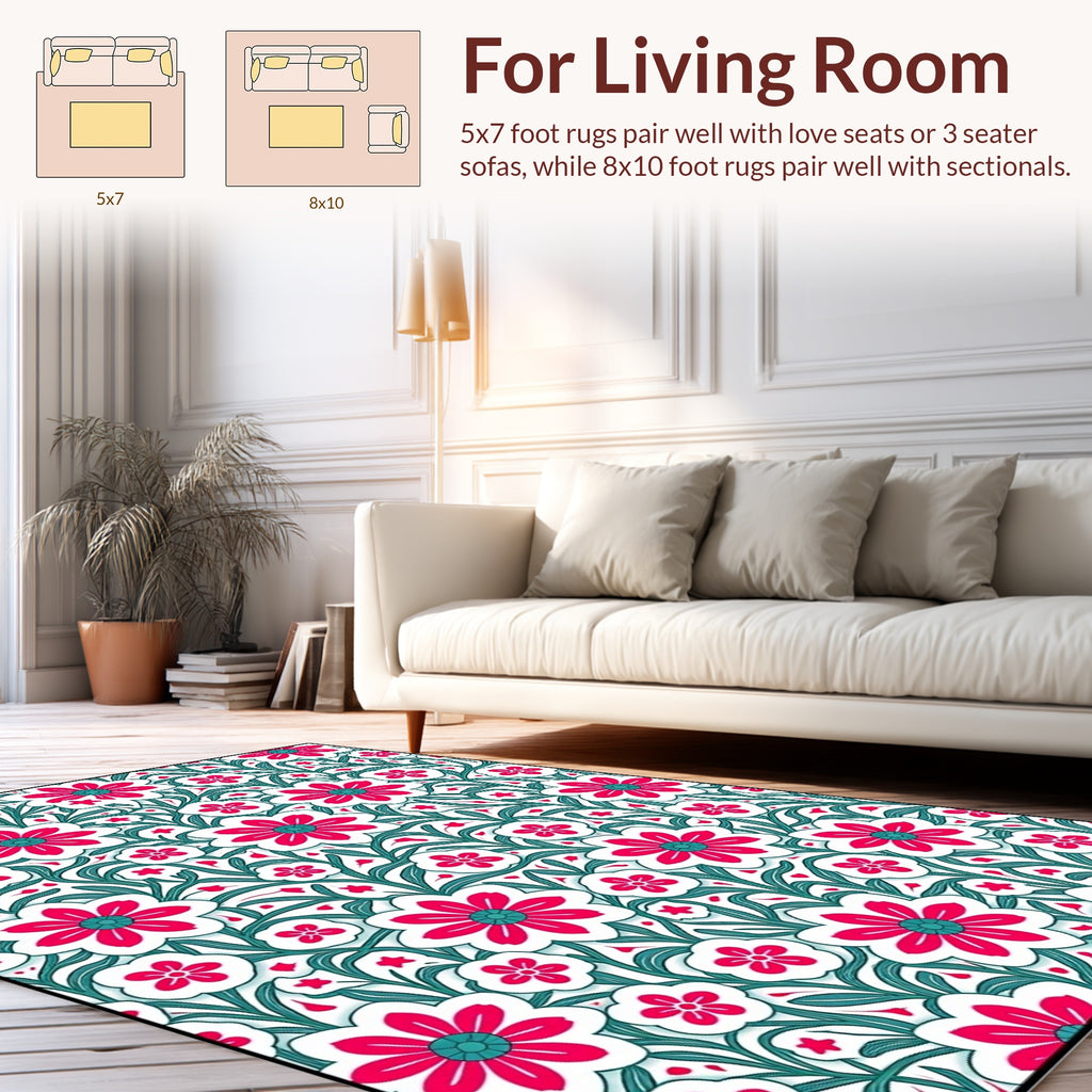 Vibrant Floral Patterned Delight Rug