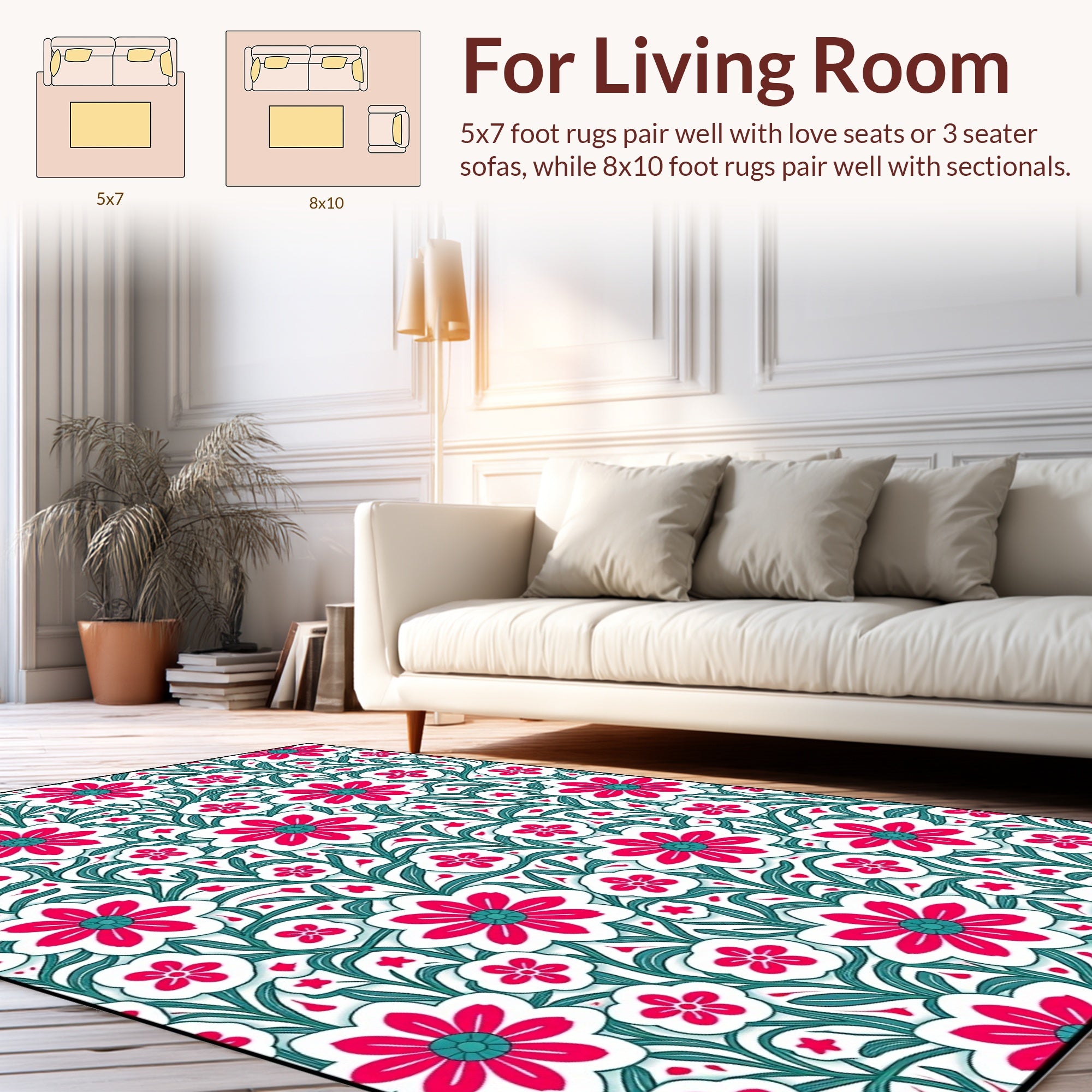 Vibrant Floral Patterned Delight Rug
