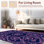 Ornate Pink Floral Symmetry Design Rug