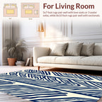 Bold Navy Zebra Stripe Pattern Rug