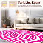 Bright Pink Wavy Stripe Pattern Rug