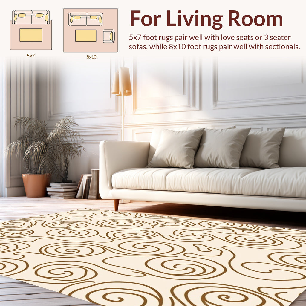 Swirls Organic Abstract Pattern Rug