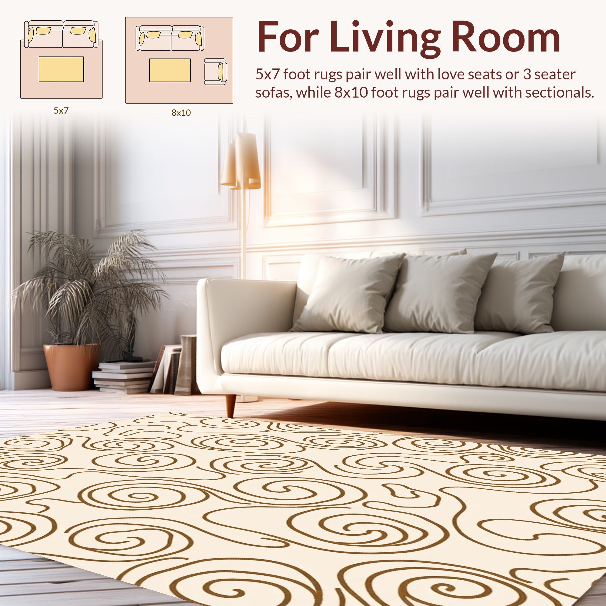 Swirls Organic Abstract Pattern Rug
