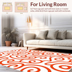 Vibrant Orange Swirl Pattern Rug