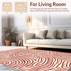 Crimson Flowing Organic Lines Rug