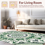 Green Floral Mandala Pattern Rug