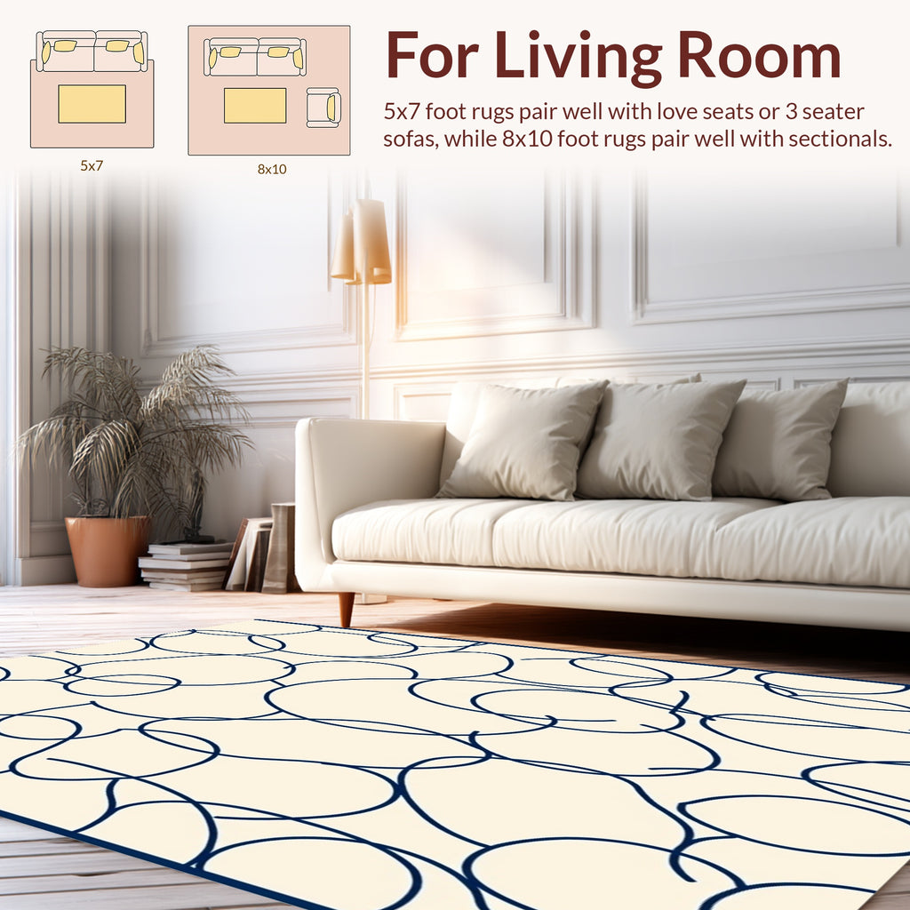 Abstract Hand-Drawn Organic Lines Rug