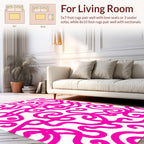 Energetic Pink Swirl Pattern Rug