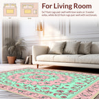 Pastel Floral Medallion Pattern Rug