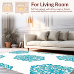 Mandala Style Aqua Pattern Rug