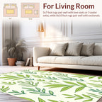 Fresh Green Leaf Pattern Rug