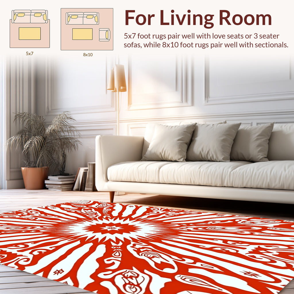 Vibrant Radial Symmetry Pattern Rug