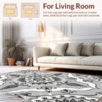 Vintage Floral Mandala Grey Pattern Rug