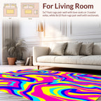 Abstract Vibrant Swirl Pattern Rug