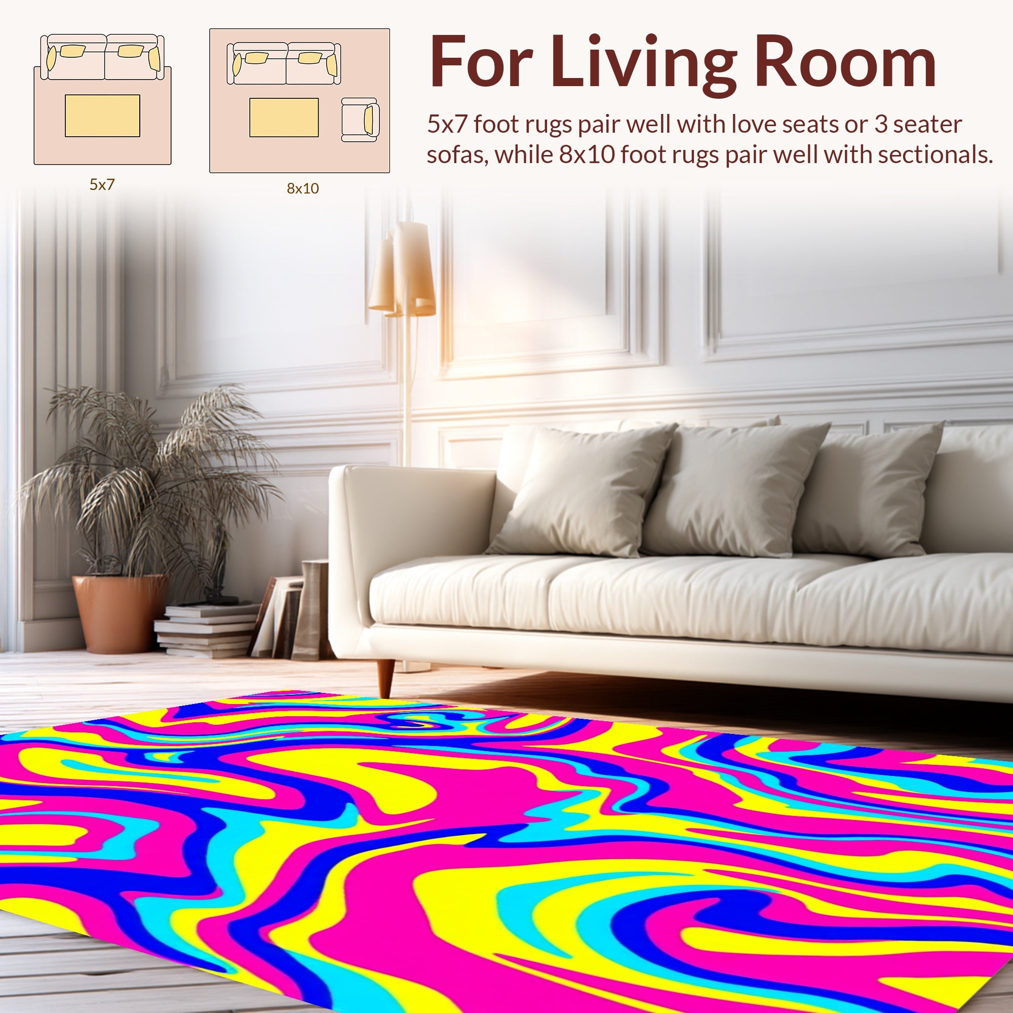 Abstract Vibrant Swirl Pattern Rug