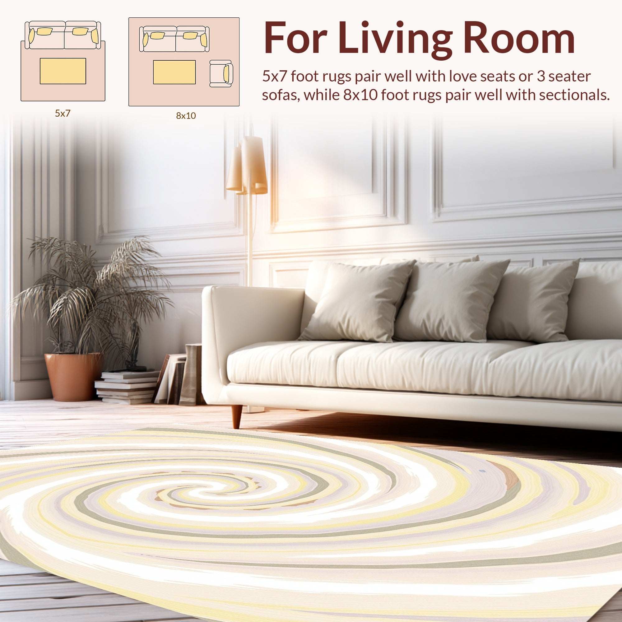Soft Swirls Of Pale Hues Rug