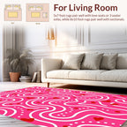 Whimsical Heart Waves Pattern Rug