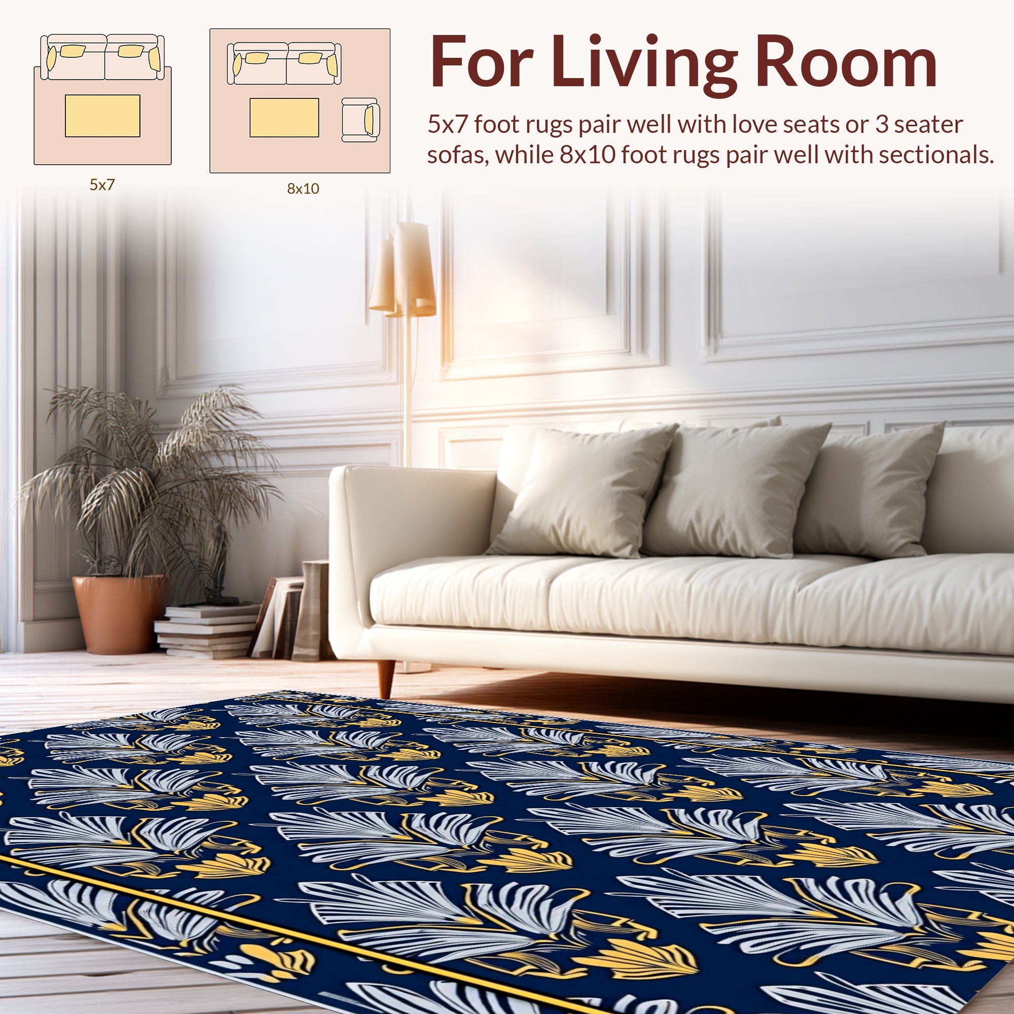 Art Deco Style Fan Pattern Rug