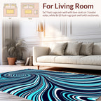 Dynamic Swirl Blue White Pattern Rug