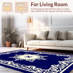 Ornate Floral Medallion Border Rug