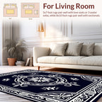 Elegant Floral and Scrollwork Motif Rug