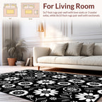Classic White Floral Pattern Rug